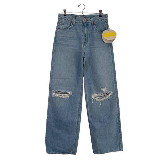 Mother Snacks Denim The Fun Dip Puddle Lots of Nibbles Distressed Jeans 25 NEW - Picture 2 of 7
